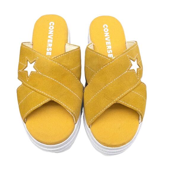 Converse One Star Sandal Womens Slip-On Sandals Mustard Yellow 5.5 - Picture 4 of 5